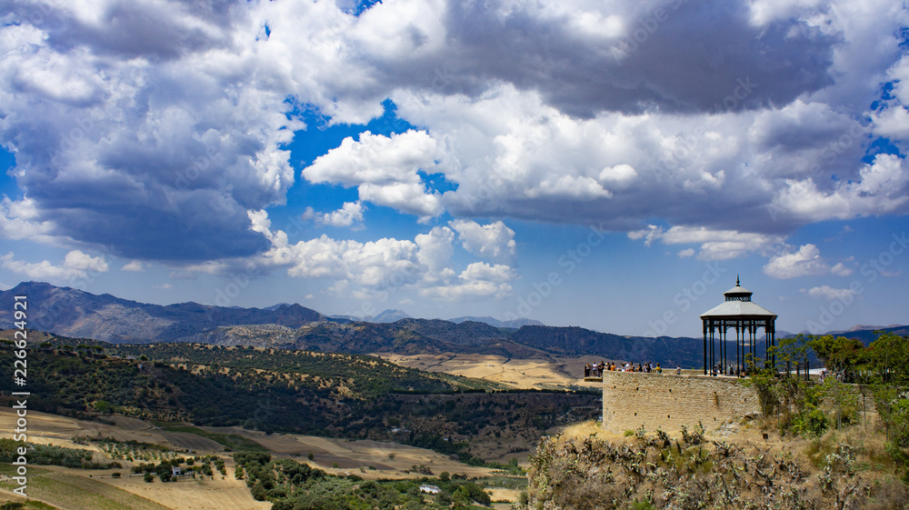 Panoramic view of mountains  from Ronda, Spain.