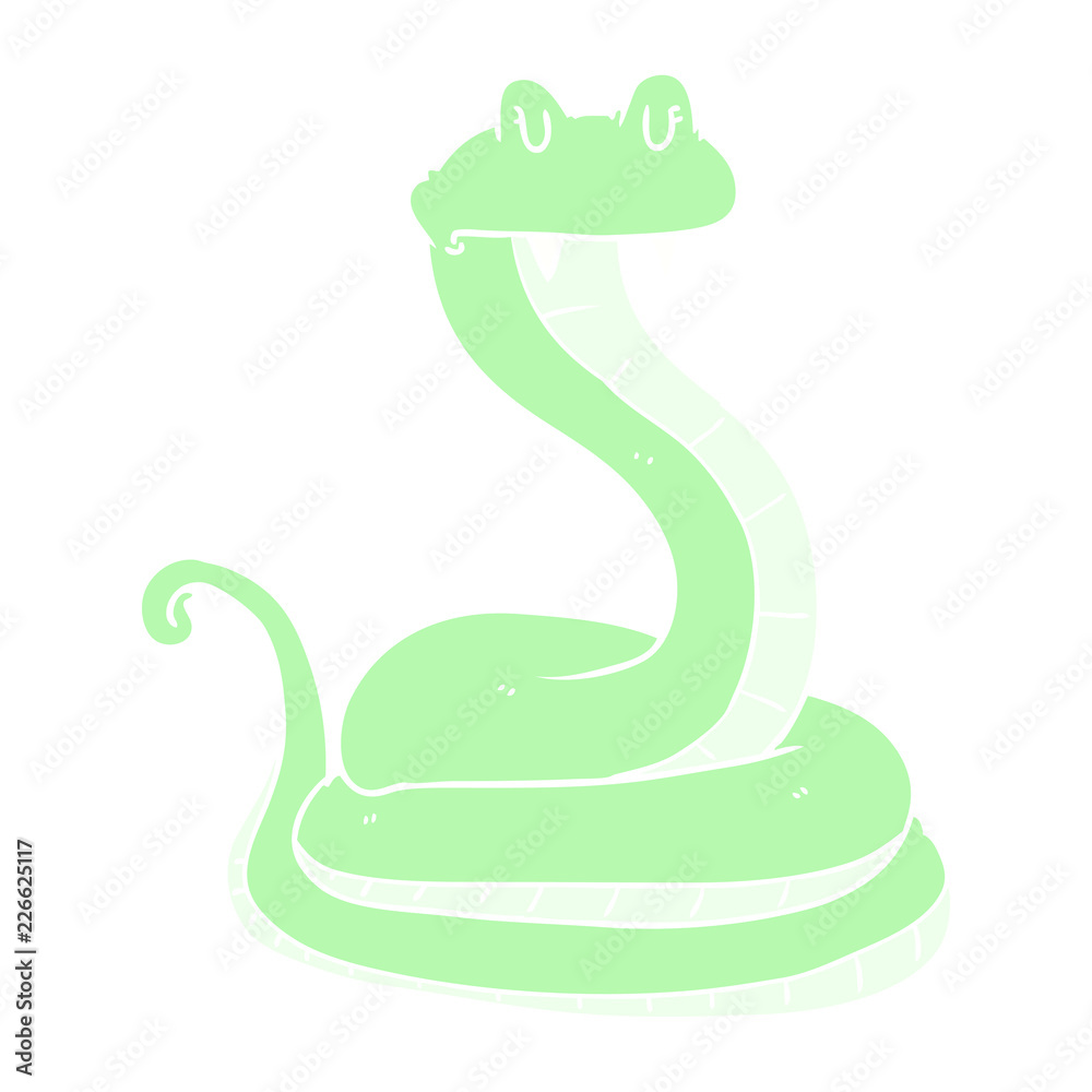 Fototapeta premium flat color style cartoon snake