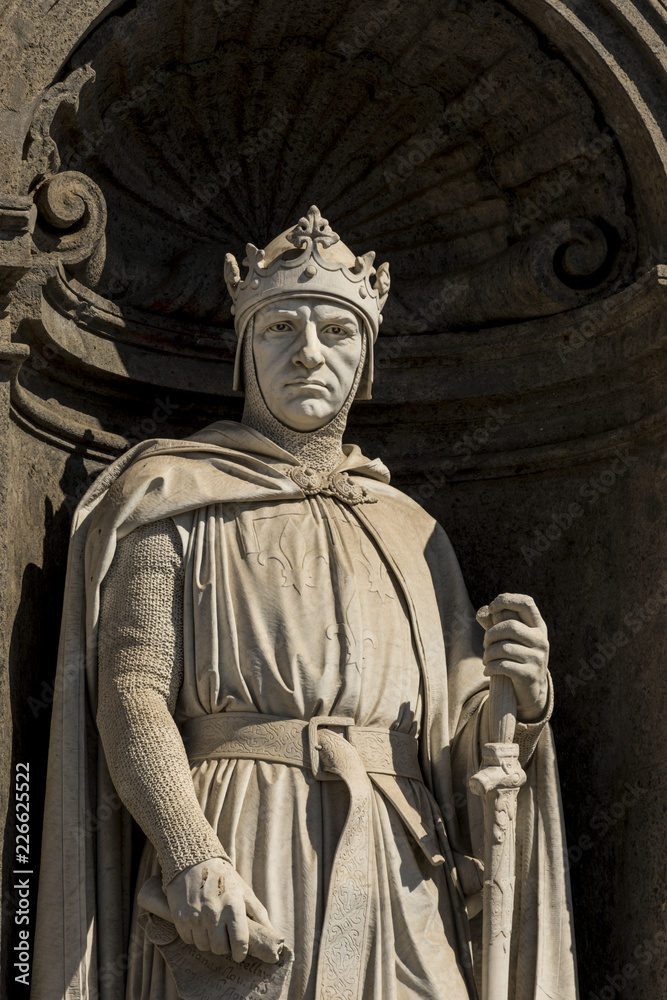 Statue on Royal palace Naples Italy