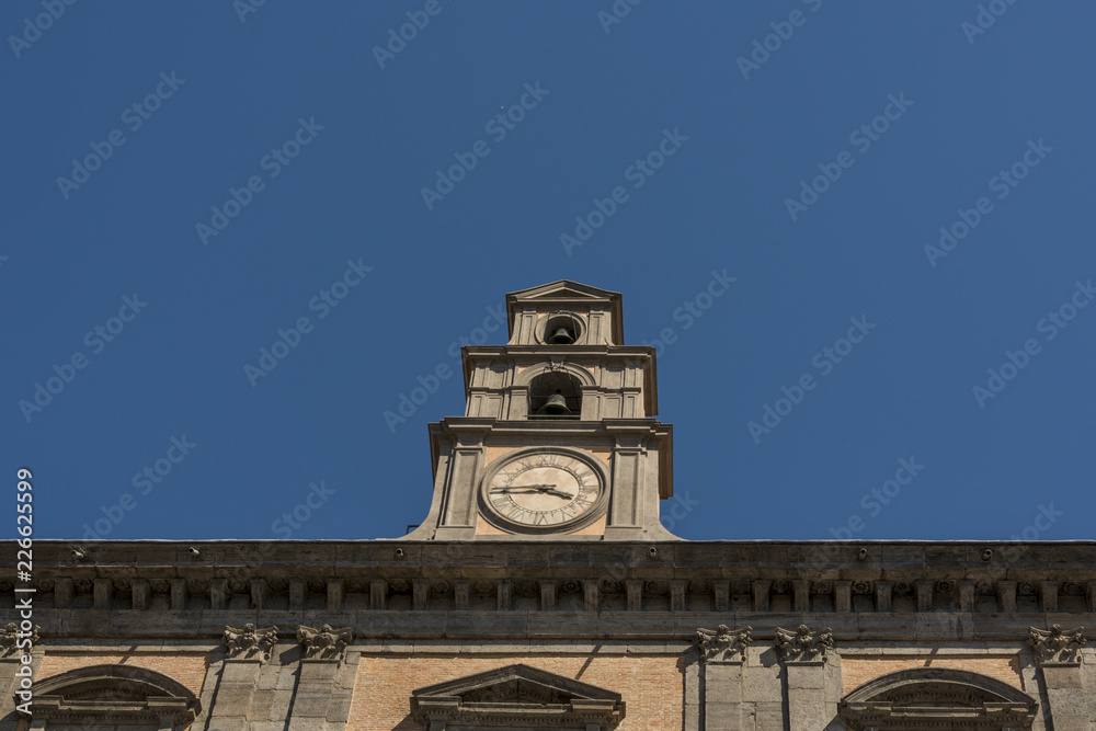 Church clocktower Naples Italy