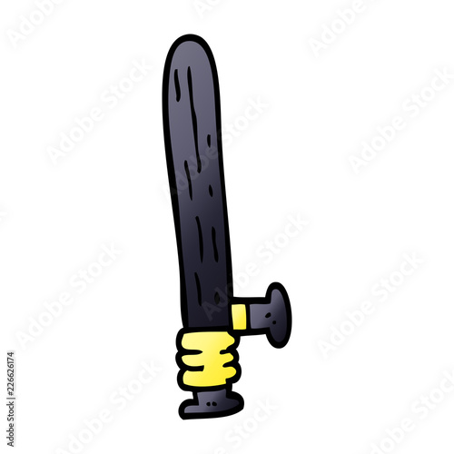 cartoon doodle police truncheon
