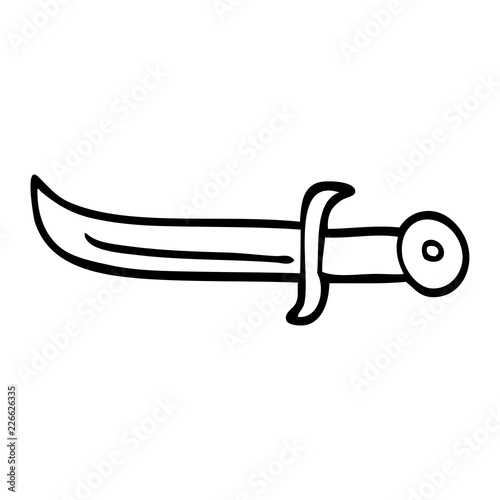 line drawing cartoon golden dagger