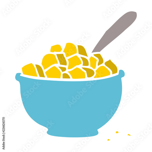 cartoon doodle bowl of cereal