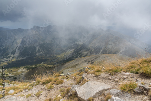 Amazing panoramic view from Musala peak, Rila mountain, Bulgaria