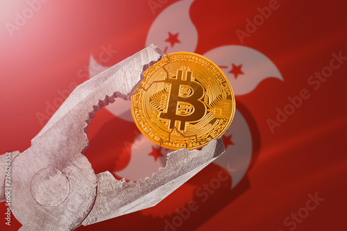 Photography Bitcoin regulation in Hong Kong; bitcoin btc coin being squeezed in vice on Hong