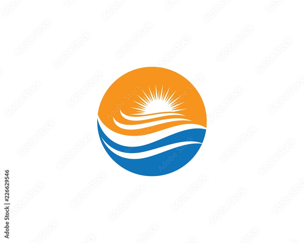 Water wave logo vector icon