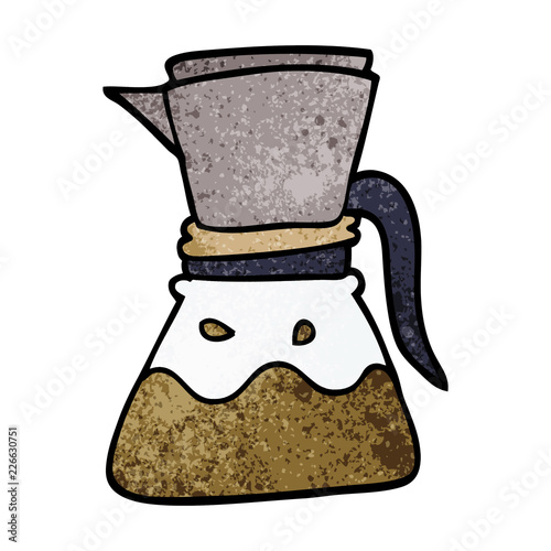 cartoon doodle filter coffee maker