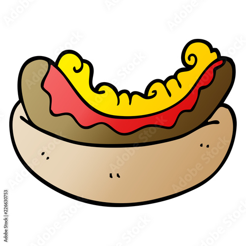 cartoon doodle of a hotdog