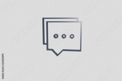 3D illustration of Blogger, grey color with transparent background.