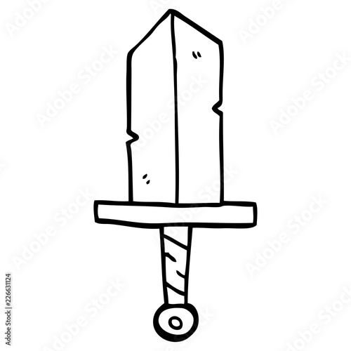 line drawing cartoon dagger