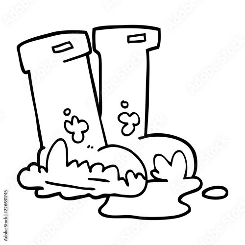 line drawing cartoon wellingtons