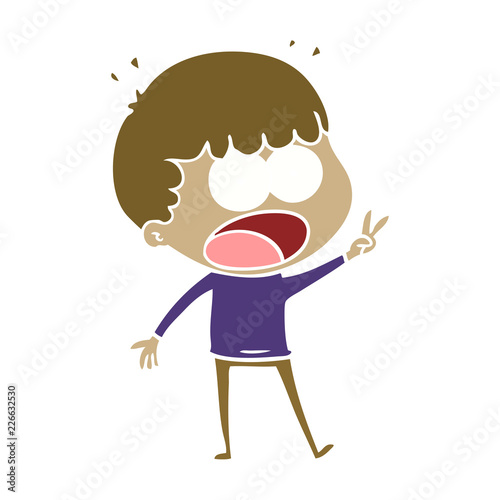 flat color style cartoon shocked man