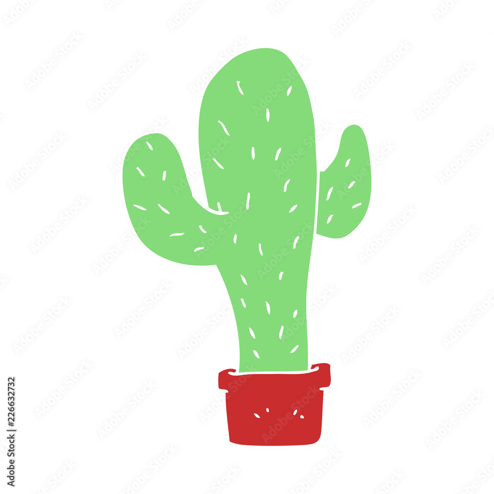 flat color illustration of a cartoon cactus flat color illustration of a cartoon cactus