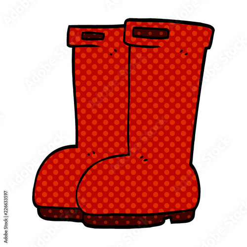 cartoon doodle red wellies