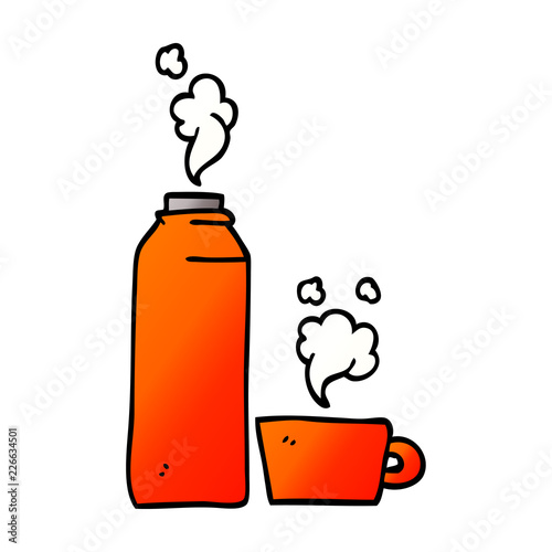 cartoon doodle hot drinks flask