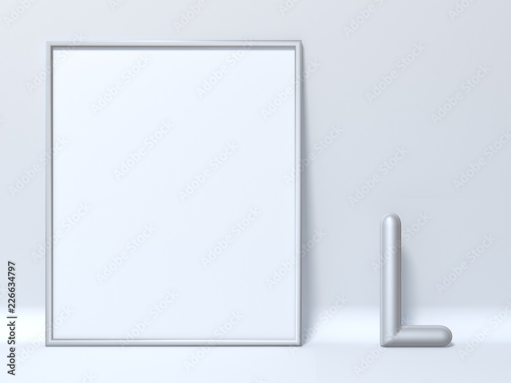Mock up picture frame Letter L 3D Mock up picture frame Letter L 3D