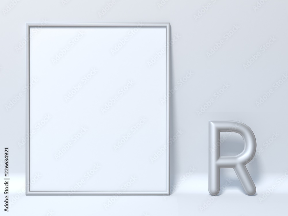 Mock up picture frame Letter R 3D Mock up picture frame Letter R 3D