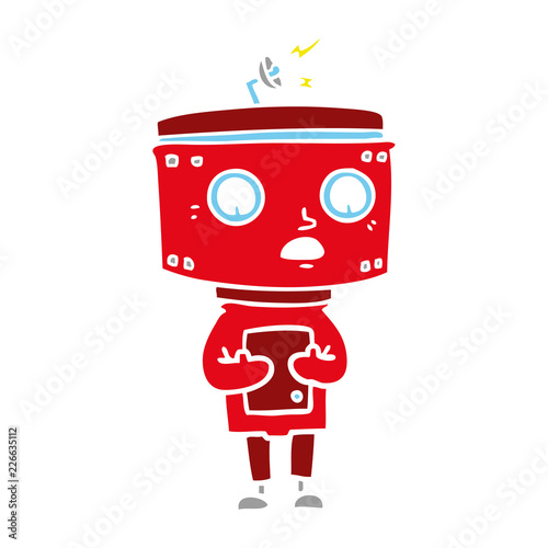 flat color style cartoon robot