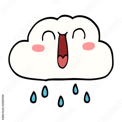 happy cartoon doodle rain cloud