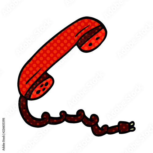 cartoon doodle telephone handset