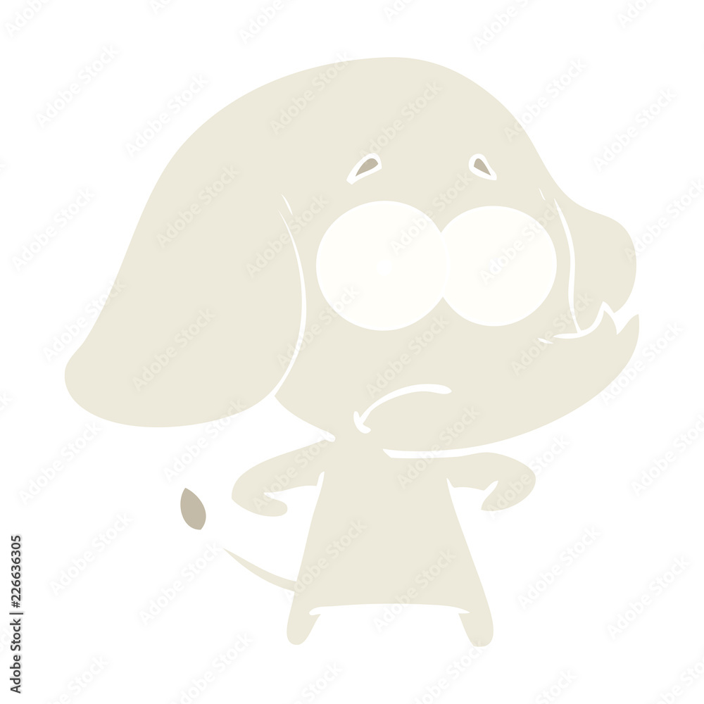 flat color style cartoon unsure elephant flat color style cartoon unsure elephant