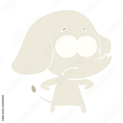 flat color style cartoon unsure elephant