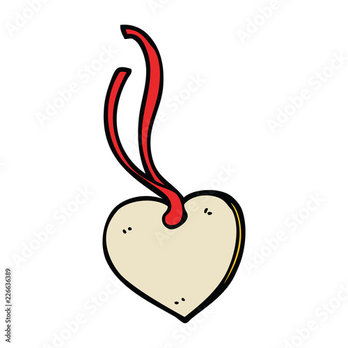 cartoon doodle heart shaped gift tag