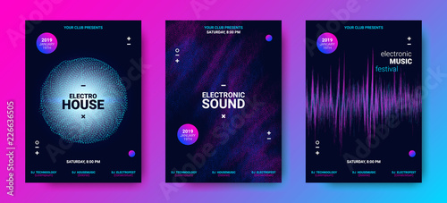 Electronic Music Sound Abstract Poster.