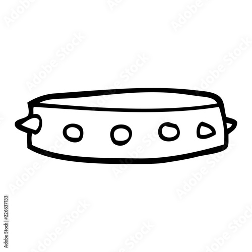 line drawing cartoon spiked dog collar