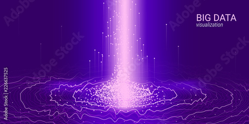 Wave 3D Big Data Visualization. Analysis Infographic.