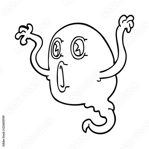 spooky line drawing cartoon ghost