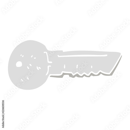 flat color illustration of a cartoon door key © lineartestpilot