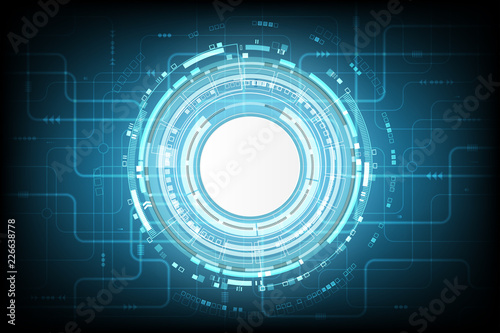 Vector cyber security communication concept with the circuit board for the technology background