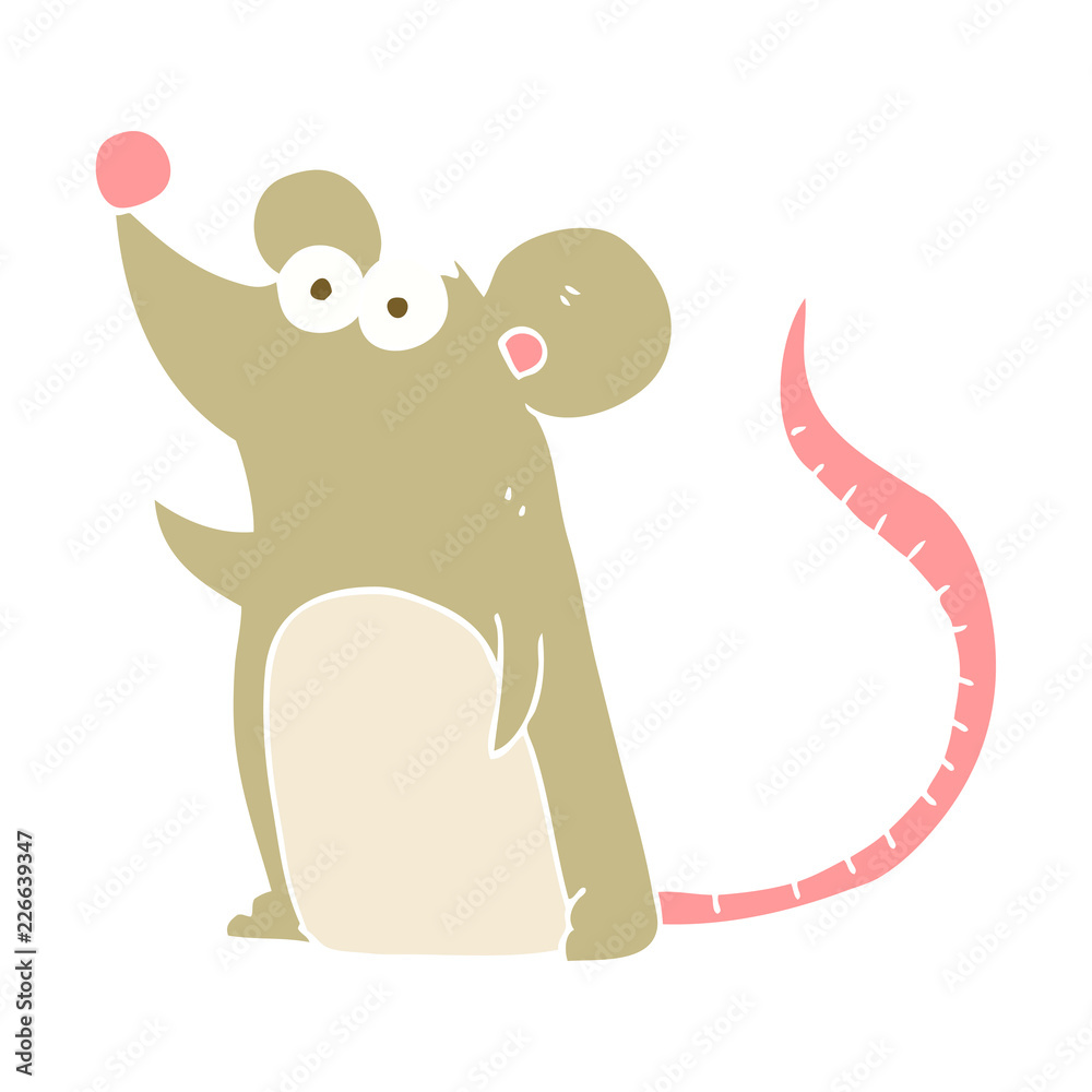 Fototapeta premium flat color illustration of a cartoon mouse