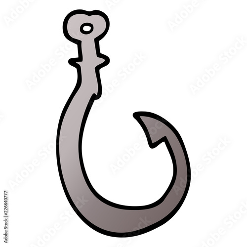 cartoon doodle big fish hook