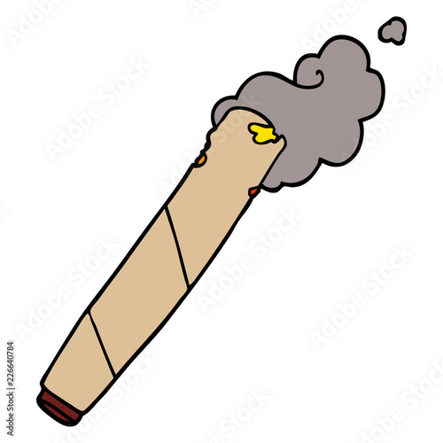 cartoon doodle rolled cigarette