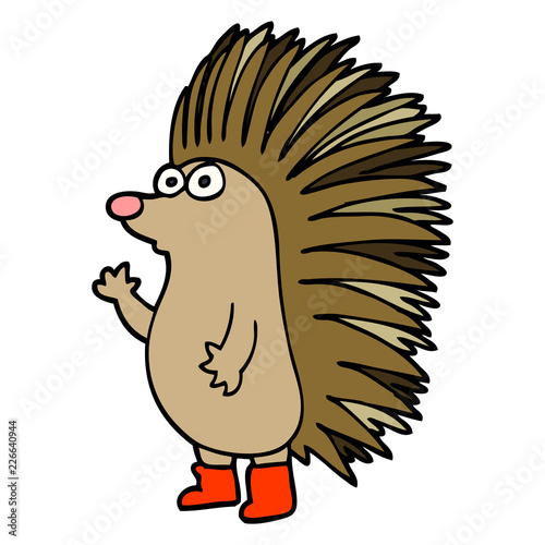 cartoon doodle spiky hedgehog