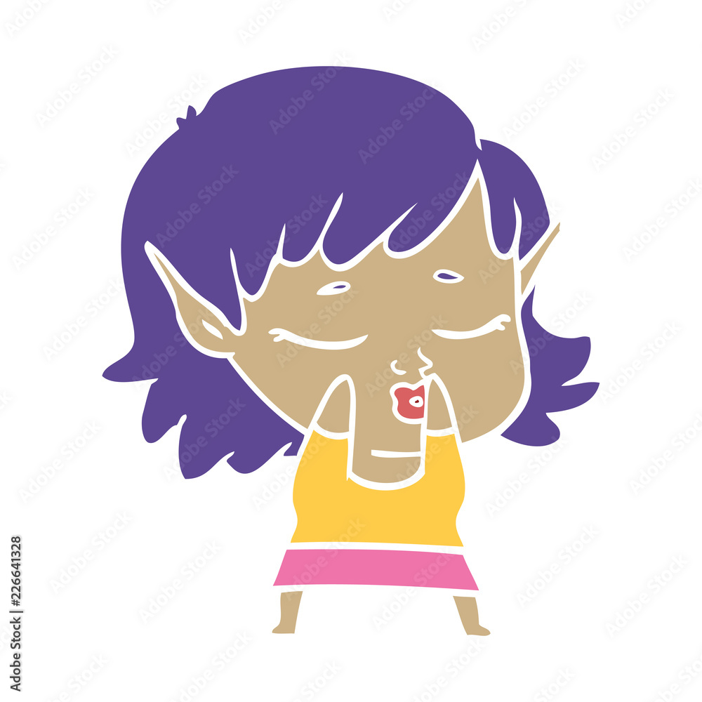 Obraz premium pretty flat color style cartoon elf girl