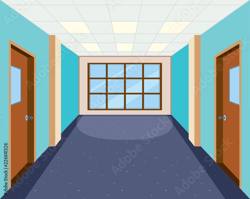 Interior of empty hallway