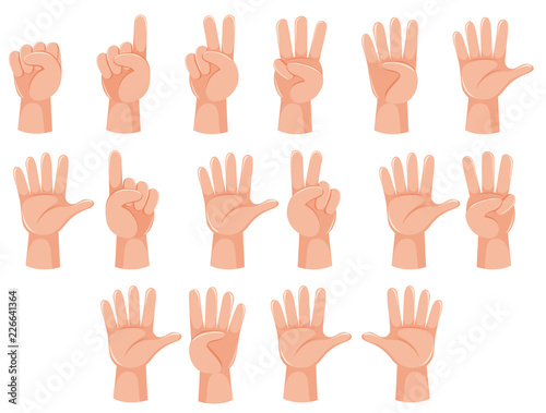 Human hand and number gesture