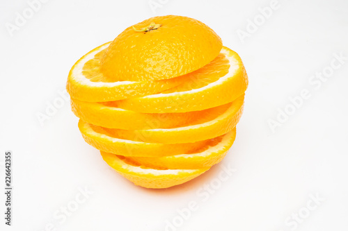Orange fruit on white background