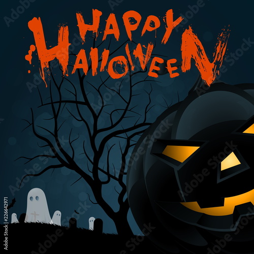 Halloween Background with Pumpkin