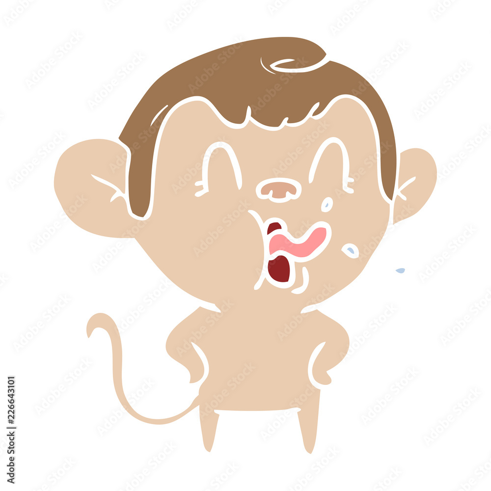 crazy flat color style cartoon monkey crazy flat color style cartoon monkey