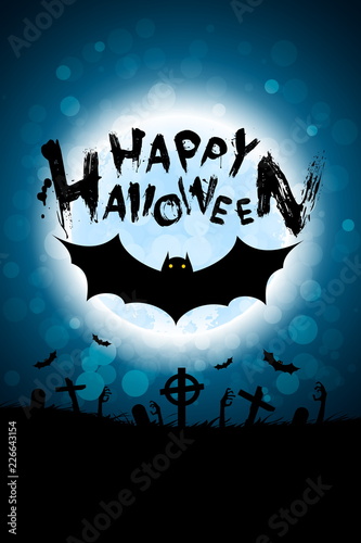Halloween Background with Bat