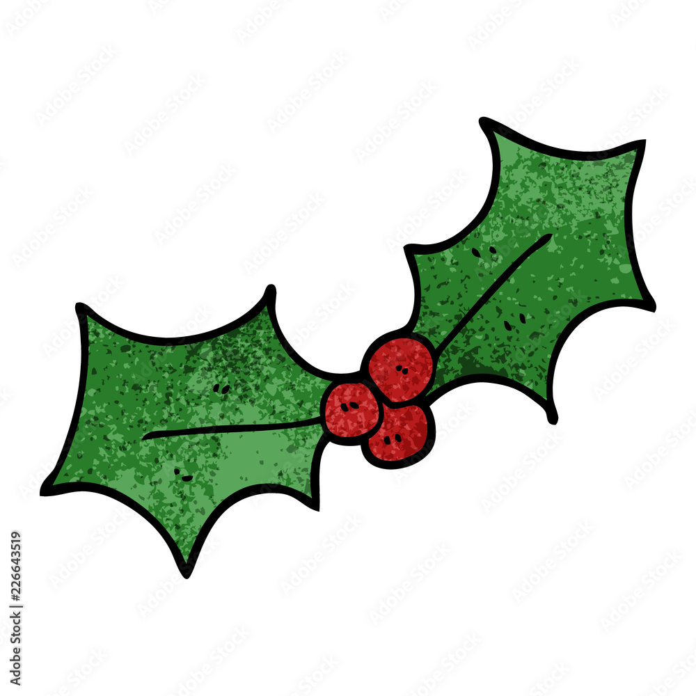 Naklejka premium cartoon doodle xmas holly