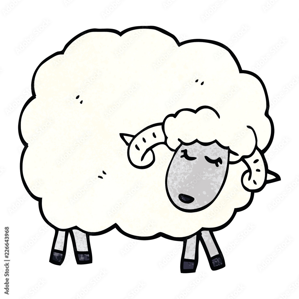 cartoon doodle sheep with horns cartoon doodle sheep with horns