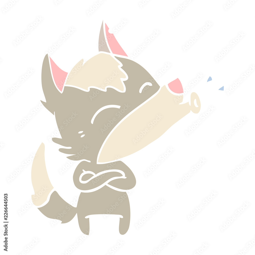 howling wolf flat color style cartoon howling wolf flat color style cartoon