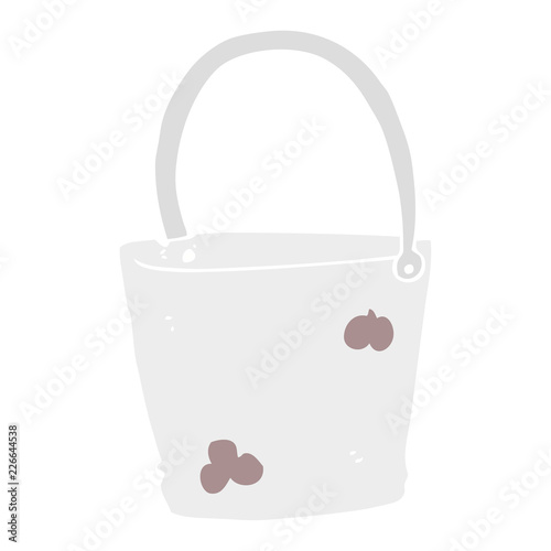 flat color illustration of a cartoon bucket
