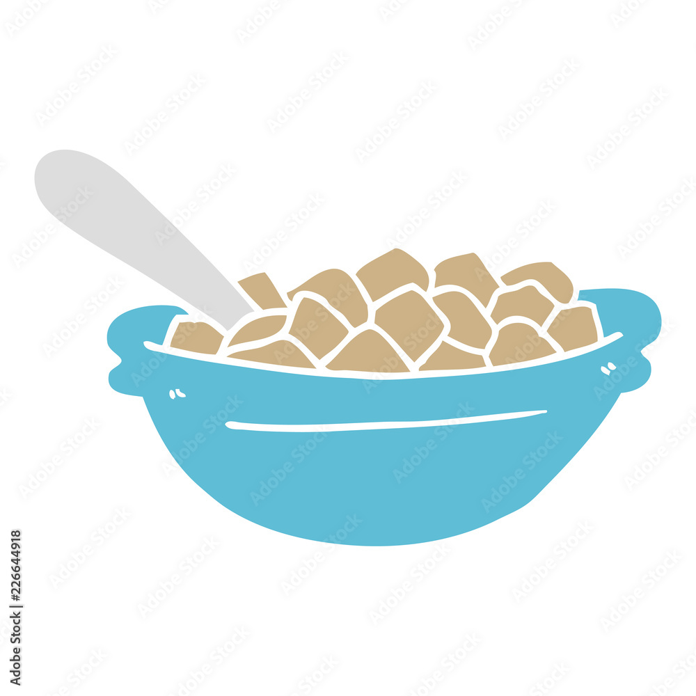 flat color style cartoon cereal bowl flat color style cartoon cereal bowl