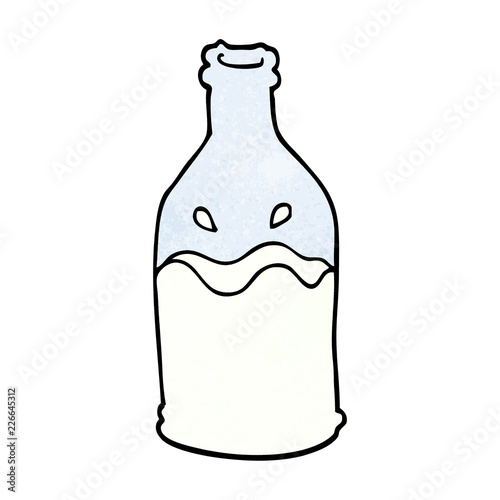cartoon doodle milk bottle
